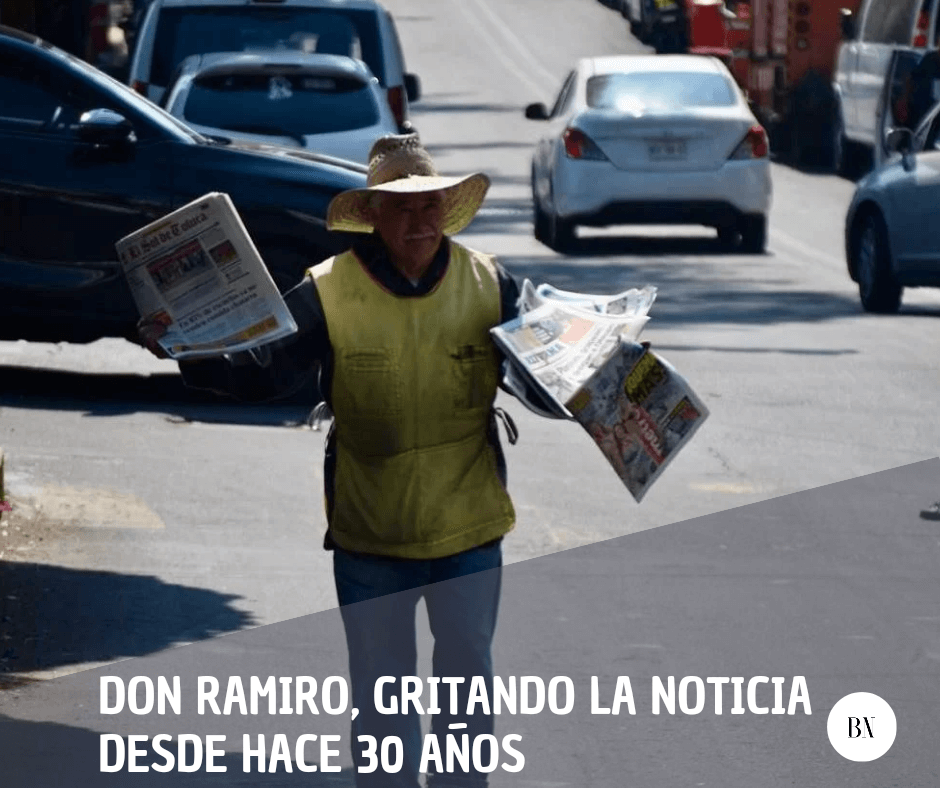 Don Ramiro, gritando la   noticia desde hace 30 años